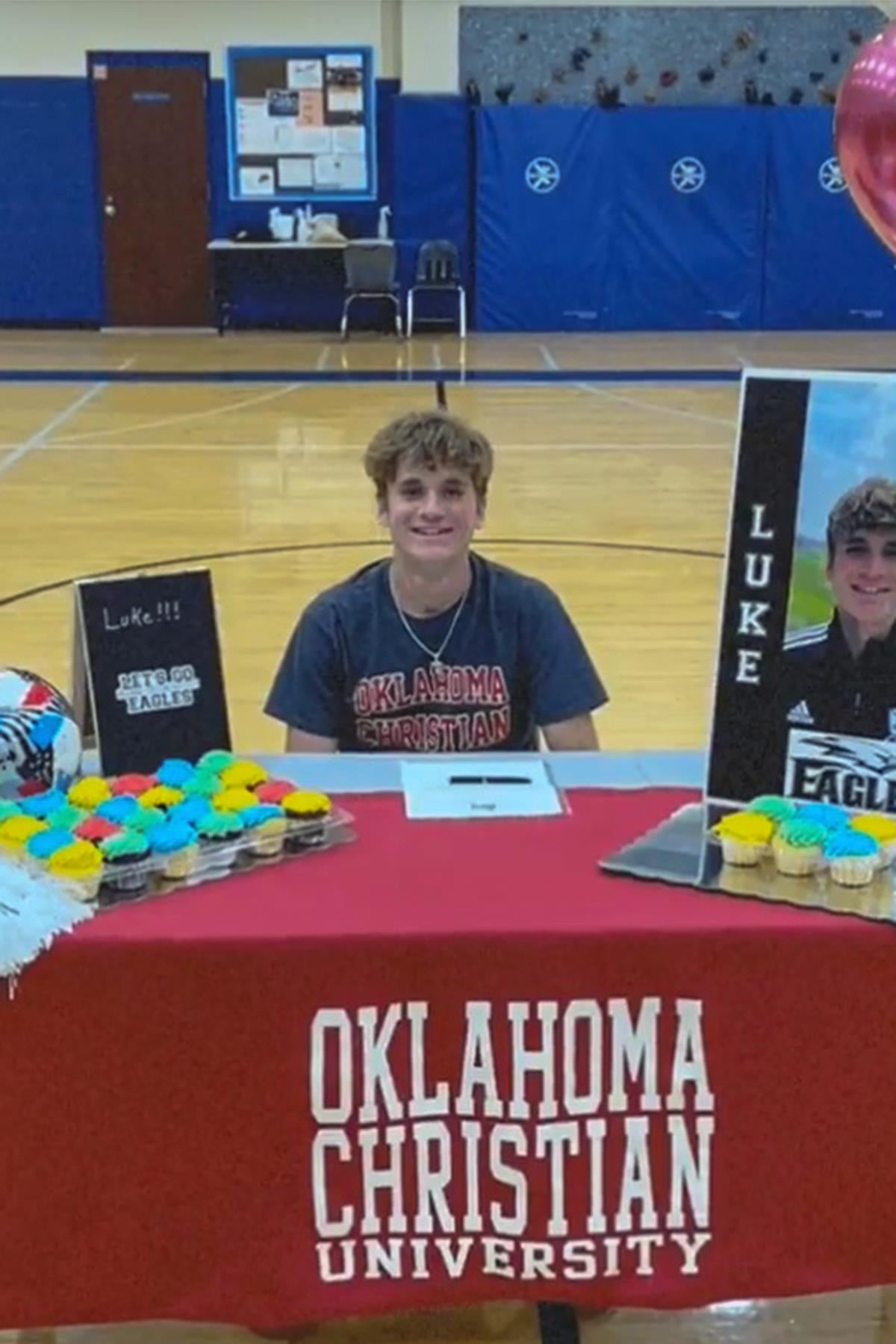 Cypress Creek High School senior Luke Habermacher signed a letter of intent to play soccer at Oklahoma Christian University.